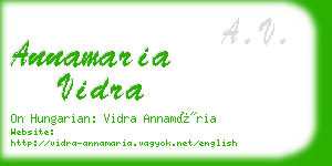 annamaria vidra business card